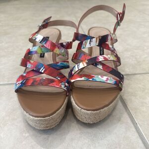 FRENCH CONNECTION LIYA MULTICOLOR STRAPPY PLATFORM SANDAL‎